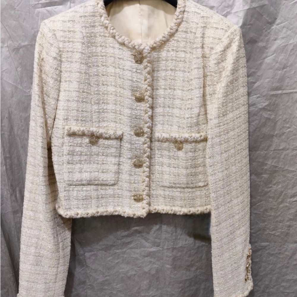 Elegant Cream Tweed Jacket